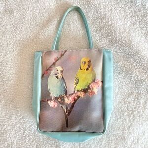 Anya Hindmarch Pastel Tote Incredible Parakeet Budgies Photo Print w/dustbag